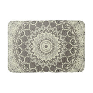 Tapis De Bain Conception de motif mandala beige et taupe