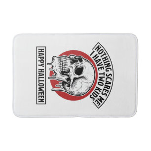 Tapis De Bain Conception de t-shirt de crâne de deux enfants drô