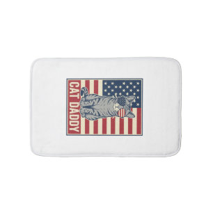 Tapis De Bain Conception de vecteur de chat patriotique Cat Dadd