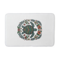 Conception de vecteur floral de tortue de mer vint