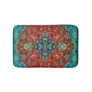 Tapis De Bain Conception fleurie de couverture persane en rouge