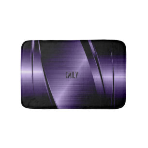 Tapis De Bain Conception géométrique à texture faux métallique v