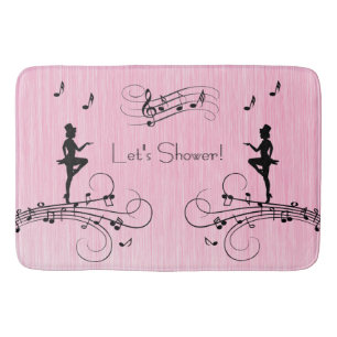 Tapis De Bain Conception Musicale de Douche Rose