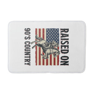 Tapis De Bain Conçu pour Chemise Western Cowboy Country 90s_