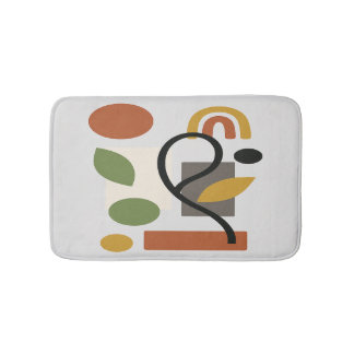 Tapis De Bain Contemporary Botanical Geometry 