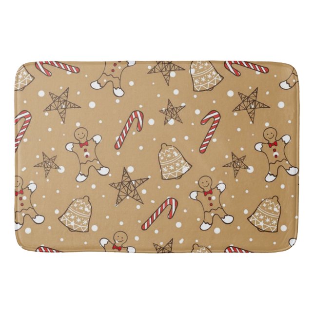 Tapis De Bain Cookies Et Sucres de canne De Noël (Devant)