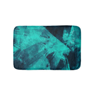 Tapis De Bain Cool Abstrait Jagged Blue Art