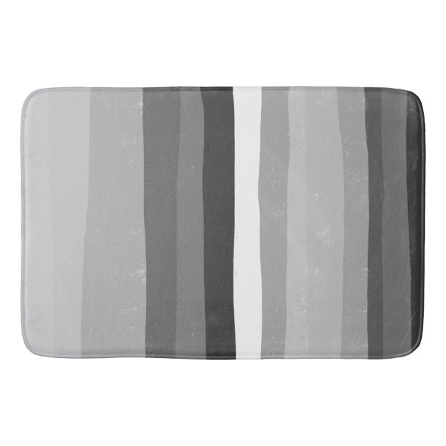 Tapis De Bain Cool noir et blanc et bandes amusantes (Devant)