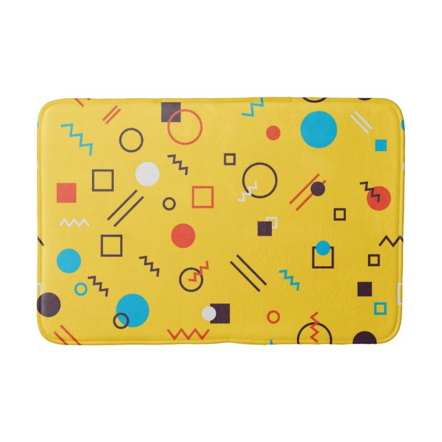 Tapis De Bain Cool, unique, tendance, urbain géométrique Memphis (Devant)