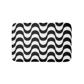 Tapis De Bain Copacabana motif noir et blanc