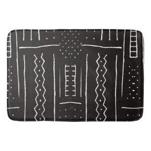 Tapis De Bain Copie africaine noire et blanche de motif de