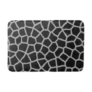 Tapis De Bain Copie noire et blanche de girafe