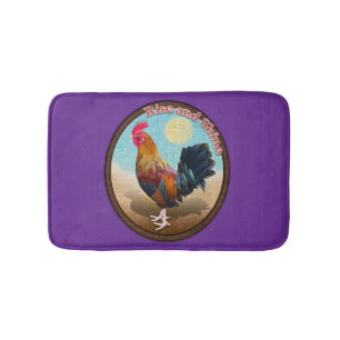Tapis De Bain Coq gitan de Key West Lever et Briller Ovale Vinta