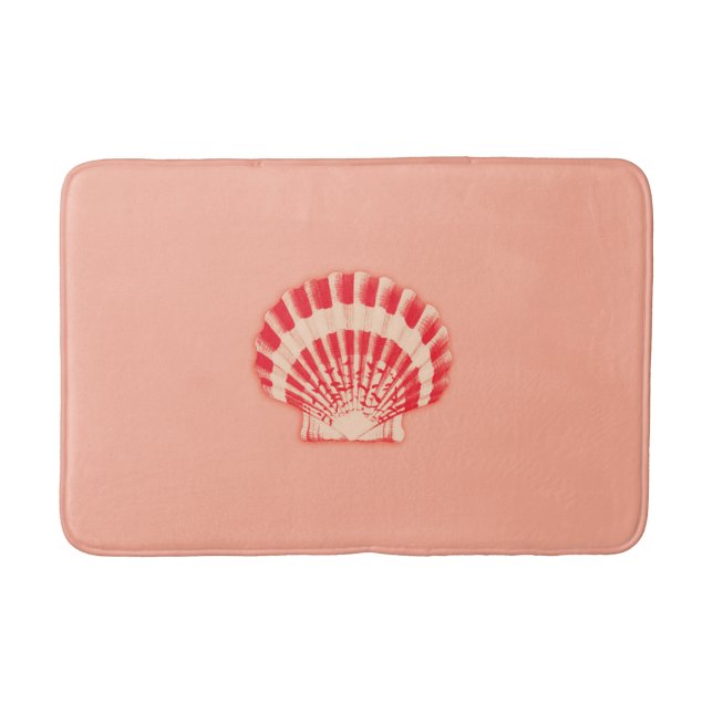 Tapis De Bain Coques marines - corail et pêche (Devant)