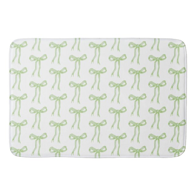 Tapis De Bain Coquette Green Bow Ribbon Girl (Devant)