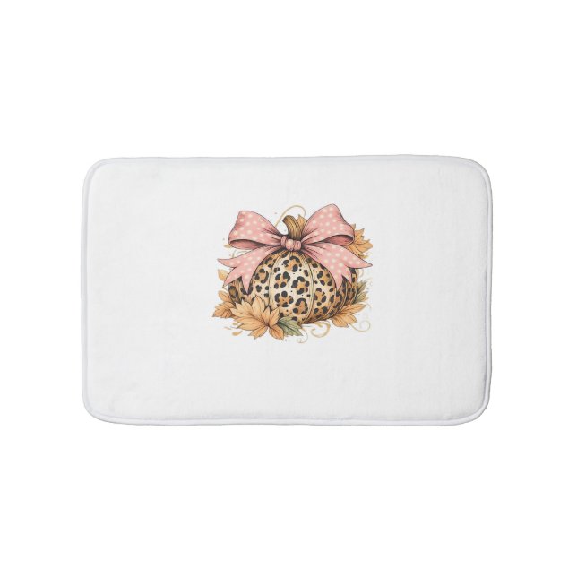 Tapis De Bain Coquette Leopard Citrouille avec cou rose - Glam F (Devant)