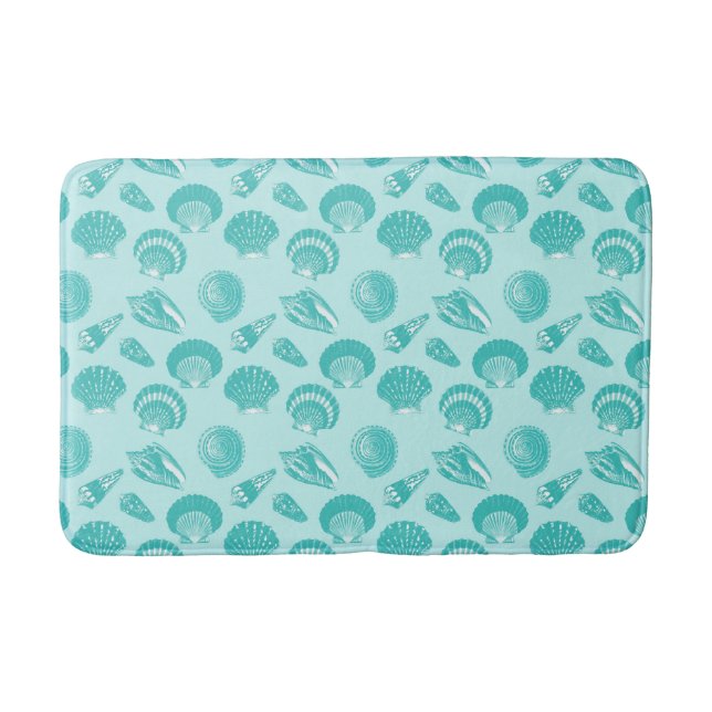 Tapis De Bain Coquillages - eau douce et blanc (Devant)