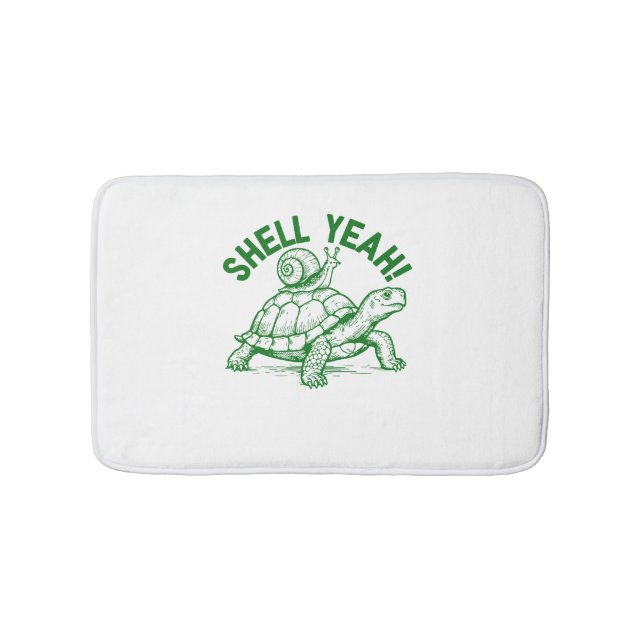 Tapis De Bain Coquille oui tortue escargot drôle (Devant)