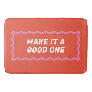 Tapis De Bain Corail et rose Wavy Mots encourageant