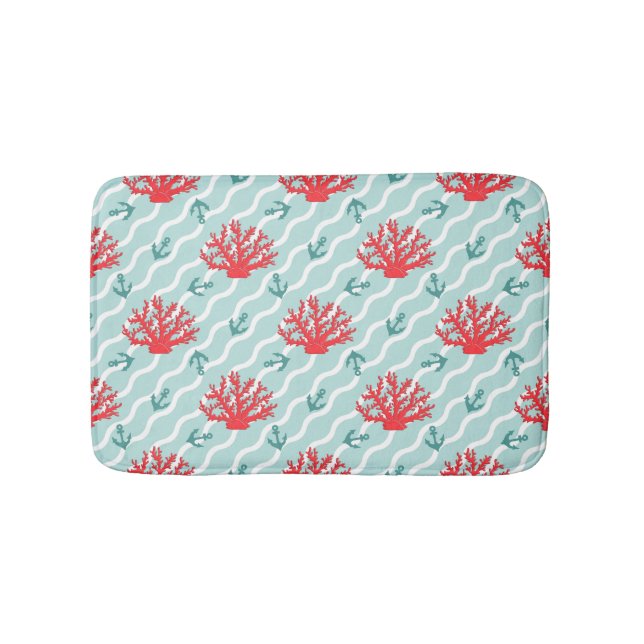 Tapis De Bain Corail rouge Motif 1 (Devant)