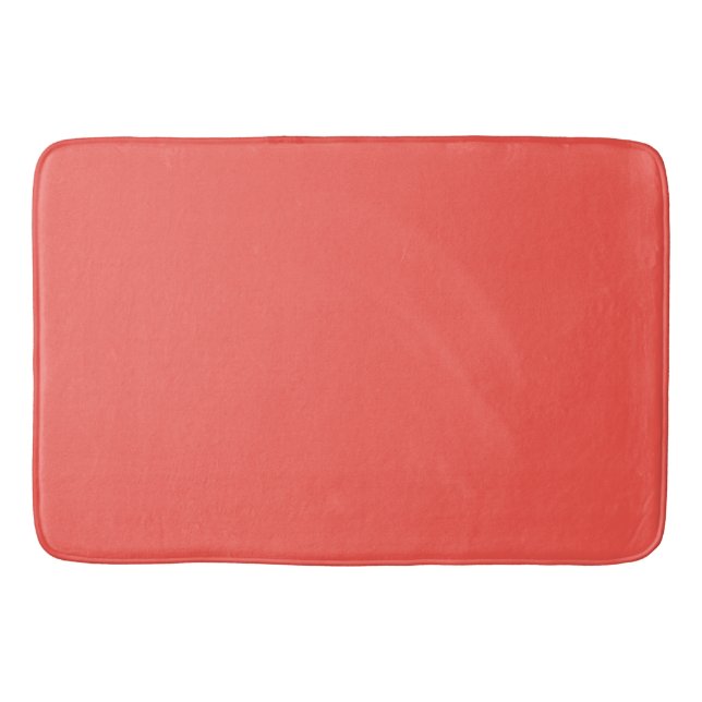 Tapis De Bain Corail vivant couleur solide (Devant)