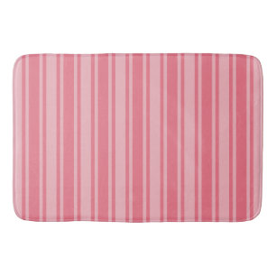 Tapis De Bain Coral rose bonbons rayures
