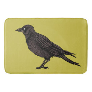 Tapis De Bain Corbeau Déplaisant Corbeau vert d'encre gothique
