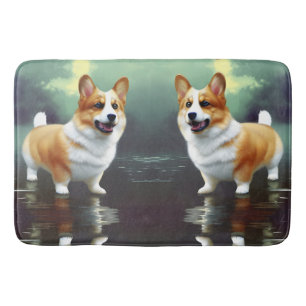 Tapis De Bain Corgi dans l'eau