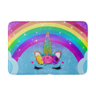 Tapis De Bain Corne de Licorne Pailletée et Scintillante aux Cou