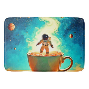 Tapis De Bain Cosmic Brew : Le rêve de café de l'astronaute