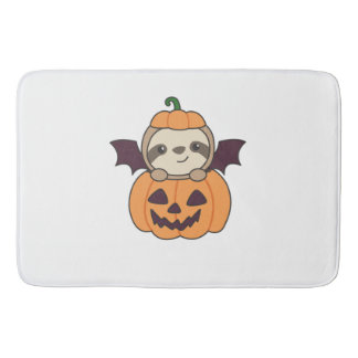 Tapis De Bain Costume de chaume Citrouille Sloth Halloween