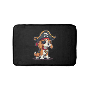 Tapis De Bain Costume de pirate Beagle Drapeau Jolly Roger Crâne