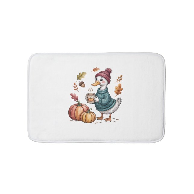 Tapis De Bain Cosy Citrouille Café Goose Fall Art (Devant)