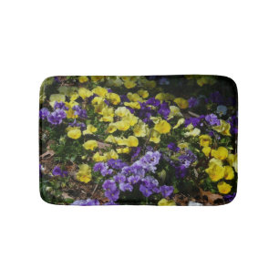 Tapis De Bain Côte de Pensées Violettes et Jaunes