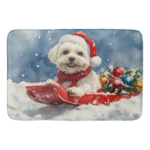 Tapis De Bain Coton De Tulear dans la boue Laisser passer la nei