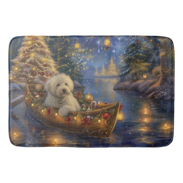 Tapis De Bain Coton De Tulear Noël Festive Voyage (Devant)