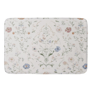 Tapis De Bain Cottagecore Beige Fantaisiste Fleur Sauvage Aquare