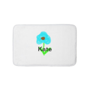 Tapis De Bain Couleur d'eau bleu vert ajouter votre nom texte pe