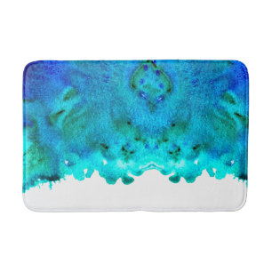 Tapis De Bain Couleur d'eau bleue abstrait
