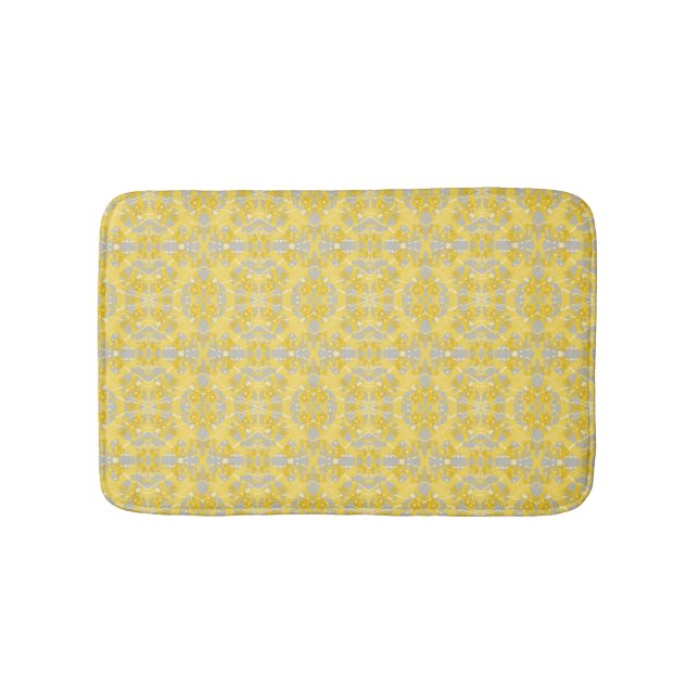 Tapis De Bain Couleur jaune et gris (Devant)