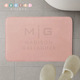 Tapis De Bain Couleur Rose Saumon Pêche Pastel Lumière Douce Sol