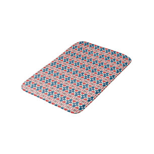 Tapis De Bain Couleur rouge, bleue et blanche
