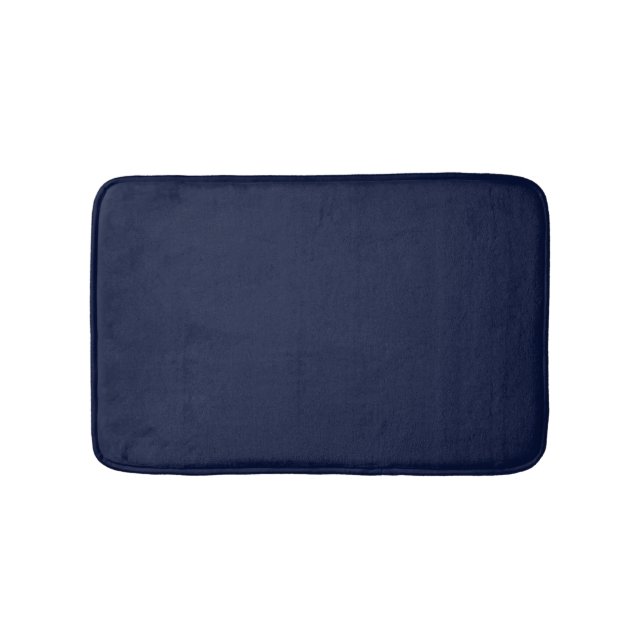 Tapis De Bain Couleur solide bleu marine de minuit (Devant)
