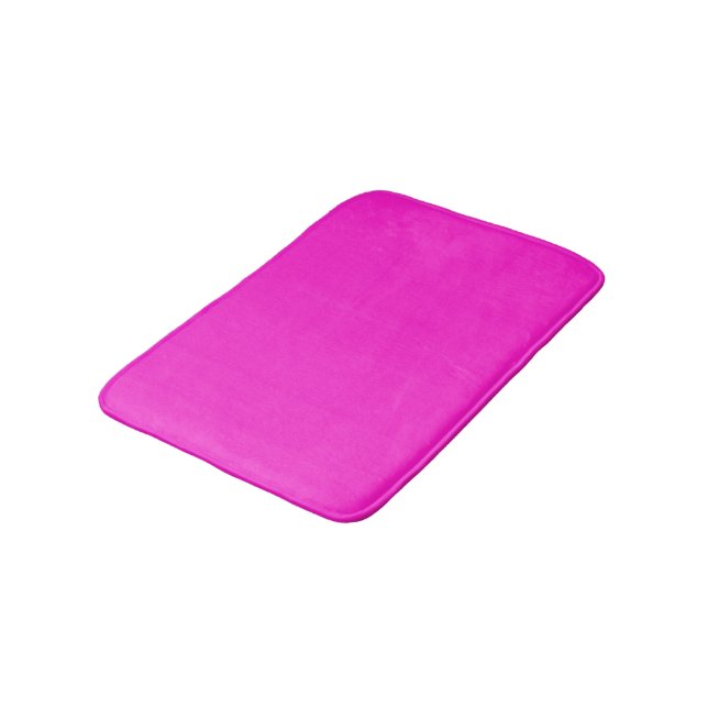 Tapis De Bain Couleur solide magenta chaude (Angle)