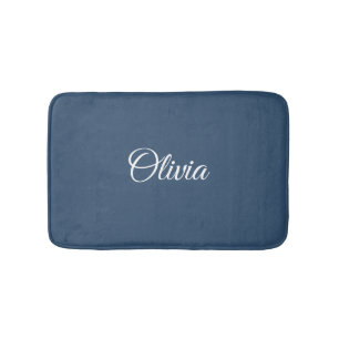 Tapis De Bain Couleur tendance Sérieux Bleu personnalisé Mat