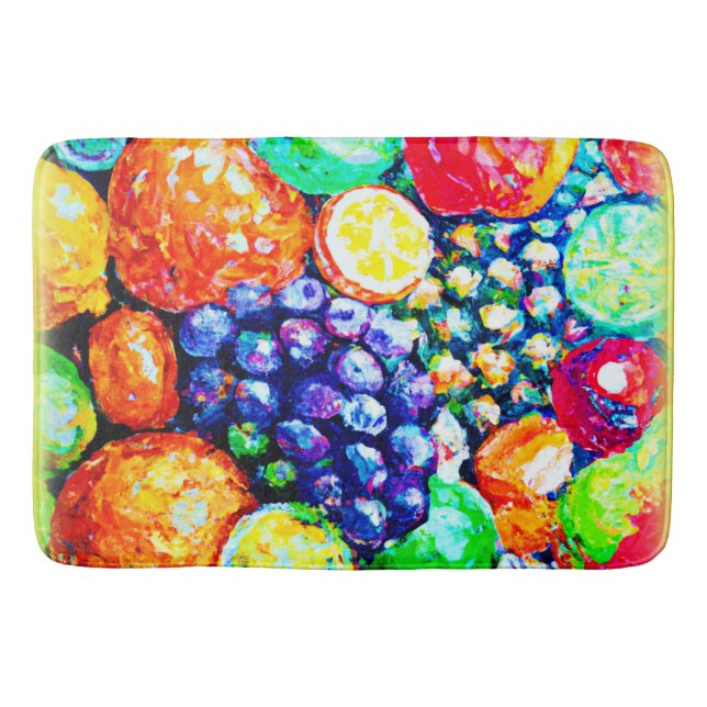 Tapis De Bain Couleur vibrante des fruits. Commandez dès mainten (Devant)