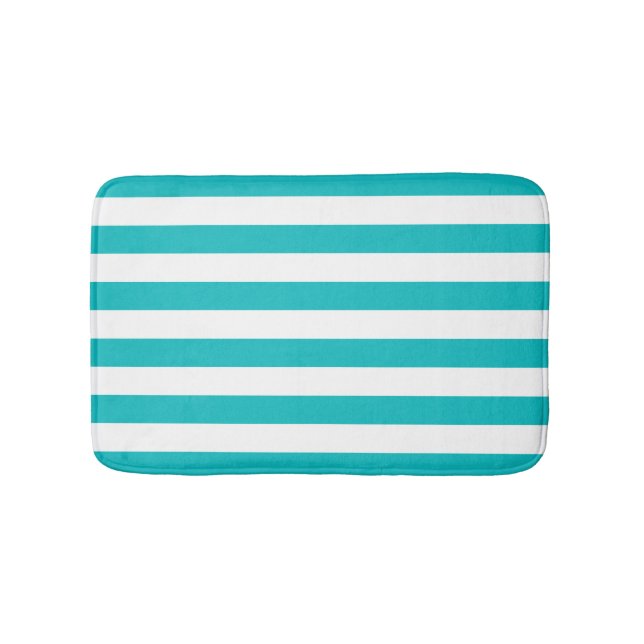 Tapis De Bain Couleurs et bandes blanches modifiables (Devant)