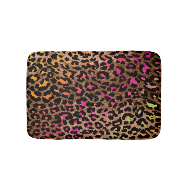 Tapis De Bain Couleurs Léopard/Arc en ciel/Réglables (Devant)