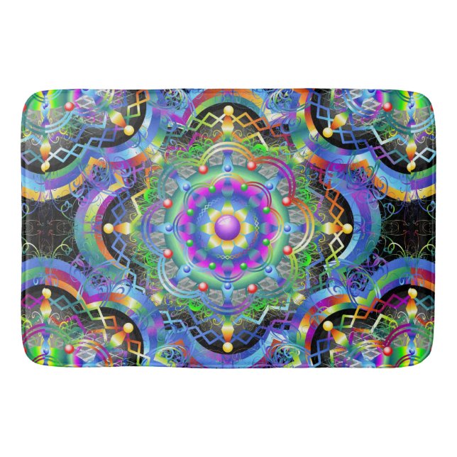 Tapis De Bain Couleurs psychédéliques Universe Mandala (Devant)