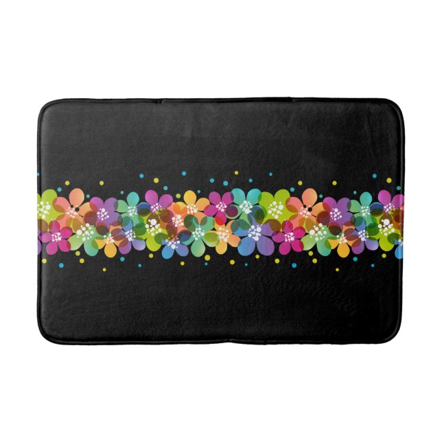 Tapis De Bain Couleurs tropicales Graphisme floral (Devant)